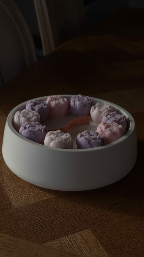 Bougie Pivoines ronde