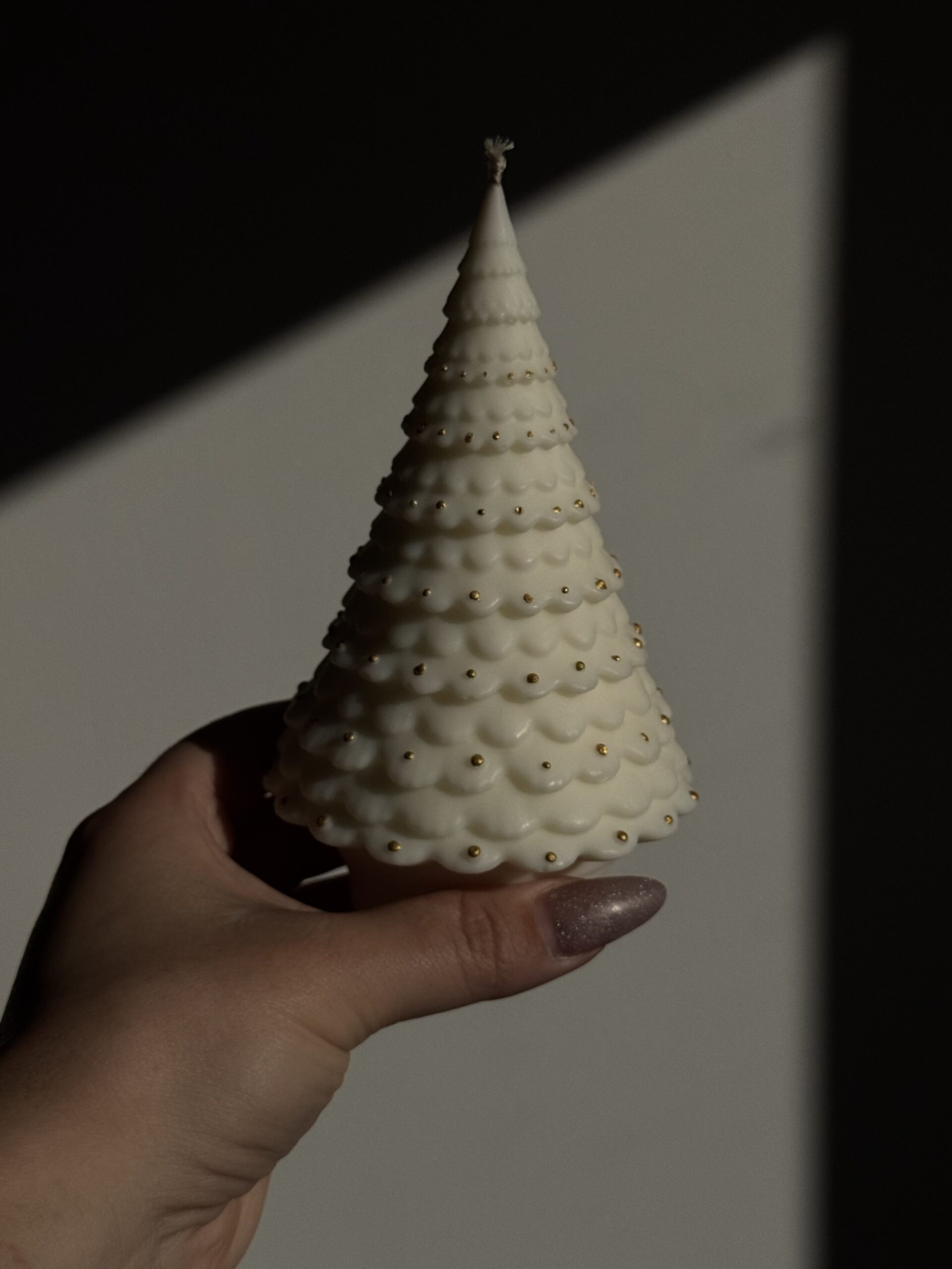 Bougie Sapin boules de Noël « Pure White » – Image 2